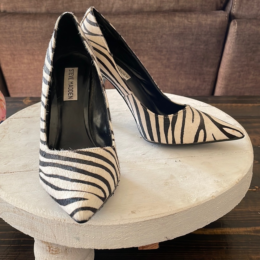 Steve Madden Zebra Print Heels size 8